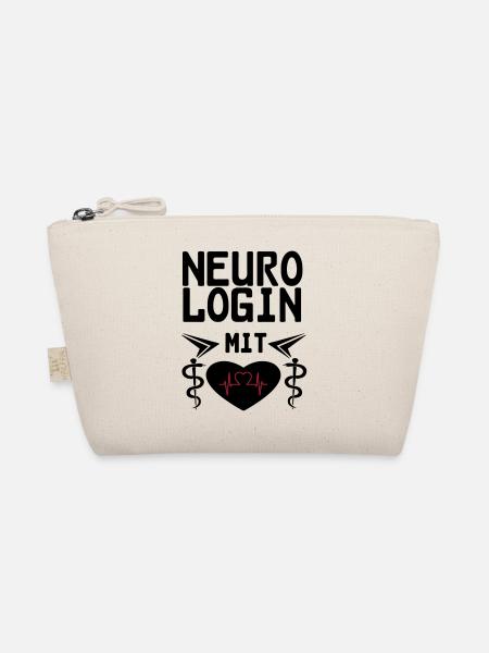 Neurologin mit Herz Geschenk - Bio-Täschchen - Natur