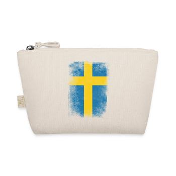 Schweden-Flagge Proud Swedish Vintage Distressed Hemd - Bio-Täschchen - Natur - Vorne