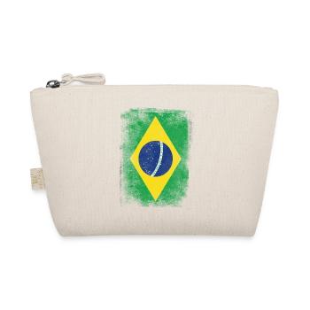 Brasilien-Flagge Proud Brazilian Vintage Distressed - Bio-Täschchen - Natur - Vorne