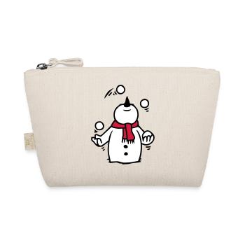 bonhomme de neige jonglant avec les boules de neige - Trousse biologique - nature - Devant
