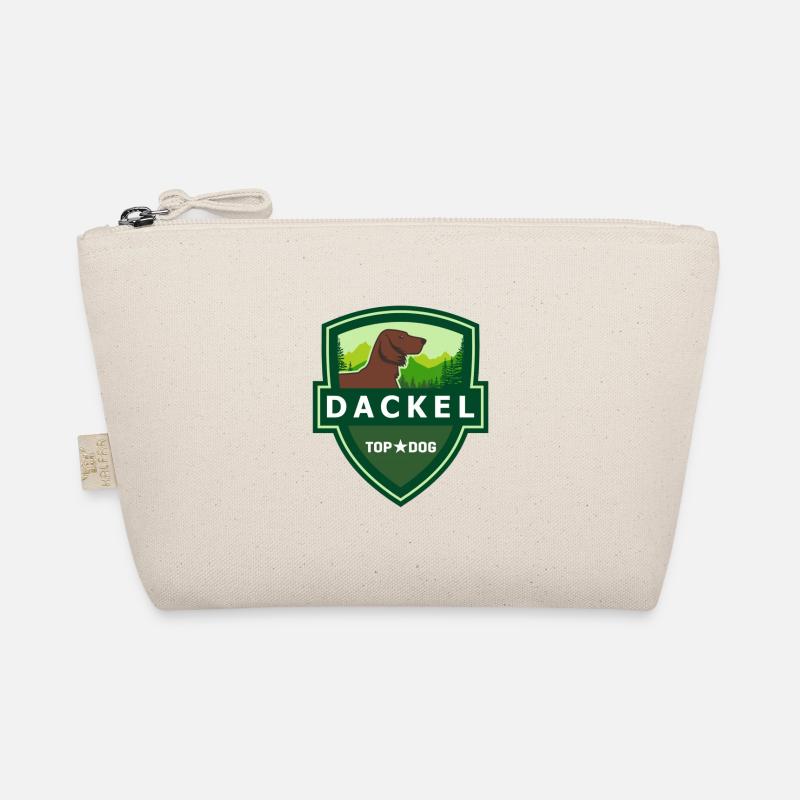 DACKEL Langhaardackel ILOVETECKEL - Bio-Täschchen - Natur