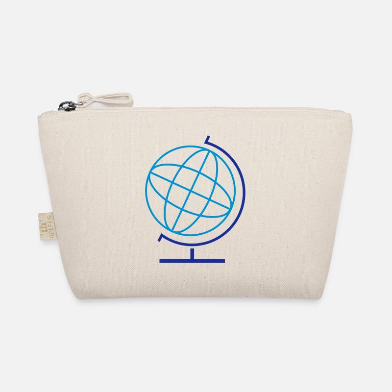 Geometric Globe Line Art Organic Pouch