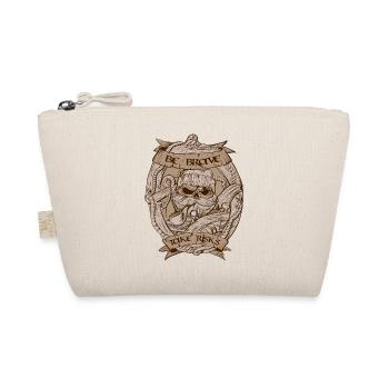 Skull head cap vintage design - Organic Pouch - nature - Front