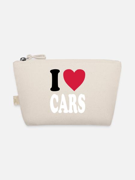 I love CARS - Organic Pouch - nature - Front