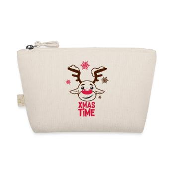 Christmas gift elk Xmas Christmas Rudolph - Organic Pouch - nature - Front