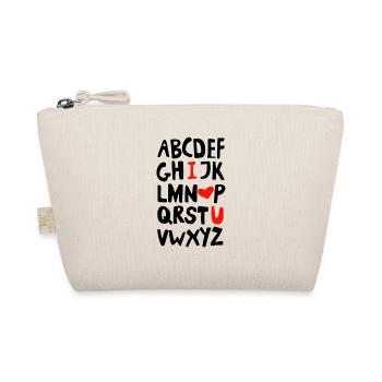 I love you - Ich liebe Dich - Alphabet - ABC - Bio-Täschchen - Natur - Vorne