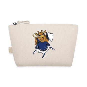 Giraffe shark kids funny pirate gift Christmas - Organic Pouch - nature - Front