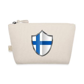 Finnland Flagge Wappen Silber 015 - Bio-Täschchen - Natur - Vorne