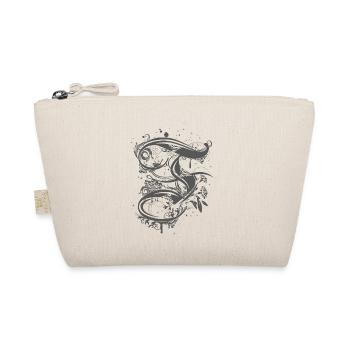 Calligraphy letter F - Organic Pouch - nature - Front