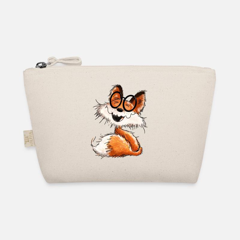 Niedlicher kleiner Schlaufuchs mit Brille - Fuchs - Bio-Täschchen - Natur