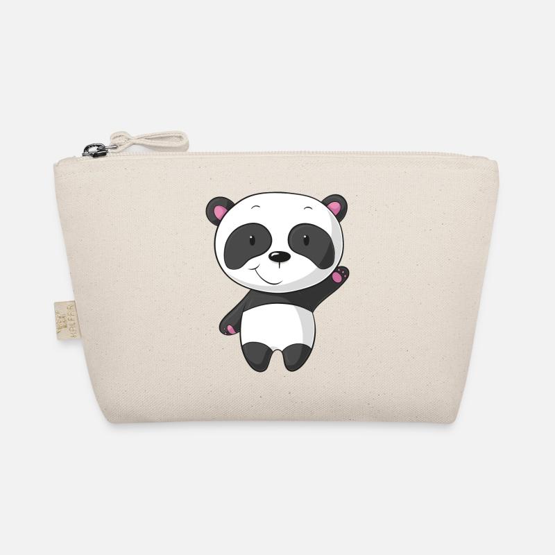 Winkender Comic Panda - Bio-Täschchen - Natur