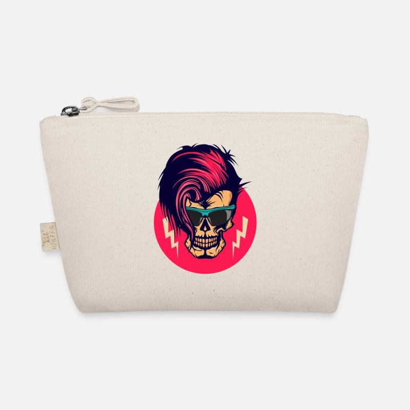 Kopf des Todes Hipster Punk Schädel Schädel Eclair Frisur Bio-Täschchen