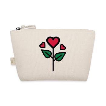 Valentine's Rose in heart shape - Organic Pouch - nature - Front