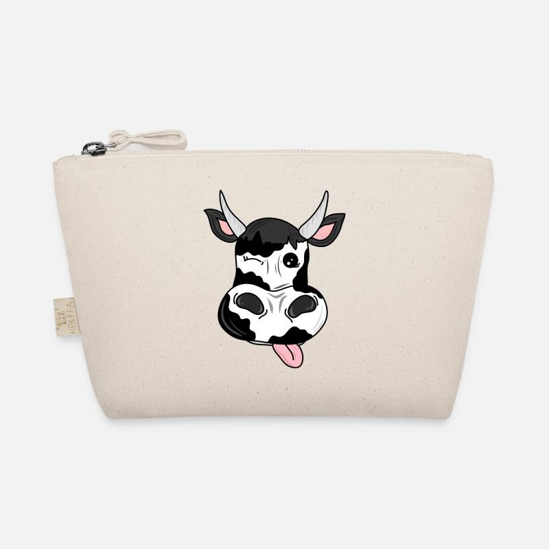 vache noir et blanc avec des cornes cadeau amusant Trousse biologique