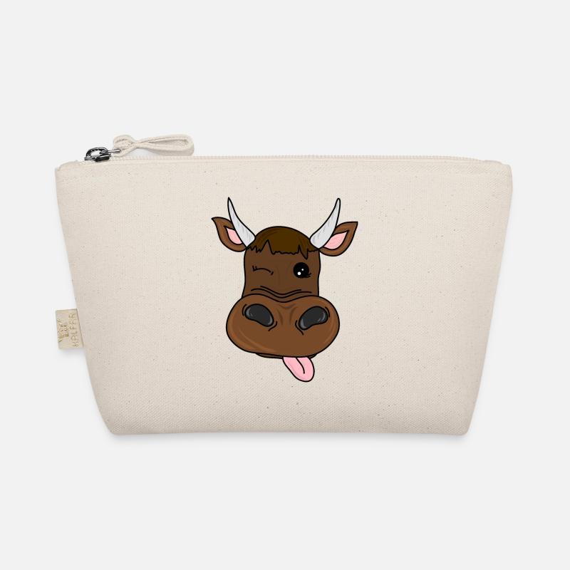 Vache brune avec des cornes cadeau amusant Trousse biologique