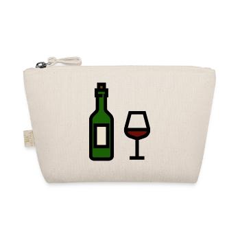 Red wine bottle with red wine glass - Organic Pouch - nature - Front