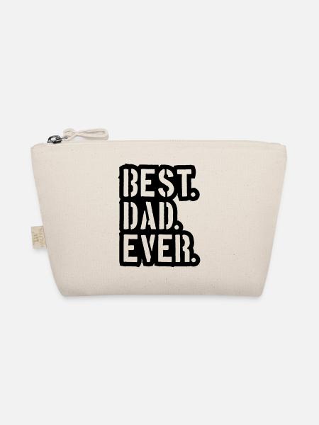 stamp text dad best ever love dad best world v - Organic Pouch - nature - Front