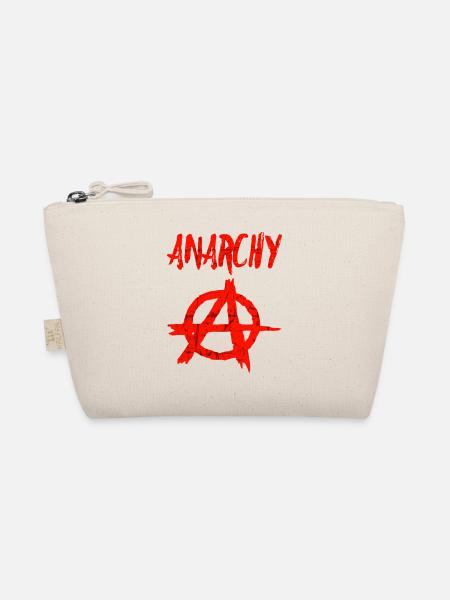 Anarchie Symbol Grunge Druck - Bio-Täschchen - Natur