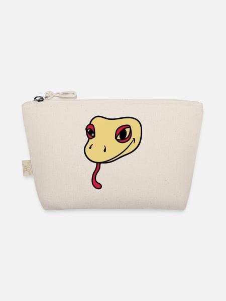 head face gecko lizard real snake reptile - Organic Pouch - nature - Front