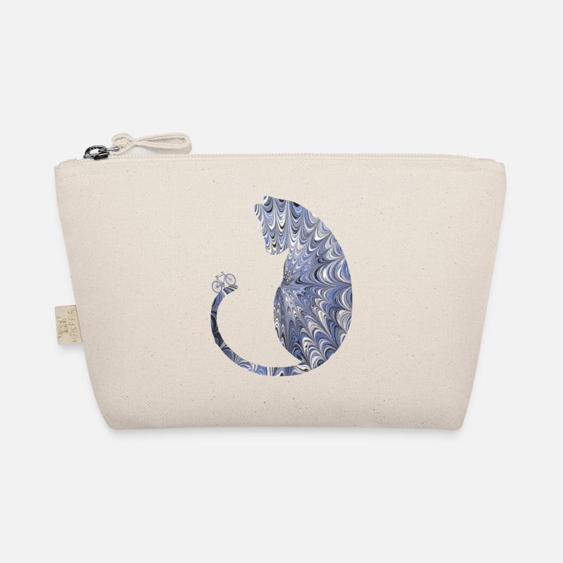 cat with bicycle ebru 44 - Organic Pouch - nature