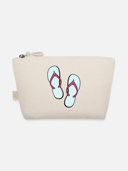 flip flops sommer beach strand party - Bio-Täschchen - Natur - Vorne
