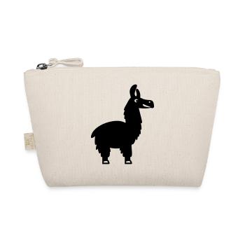 Llama silhouette alpaca animal love gift idea - Organic Pouch - nature - Front