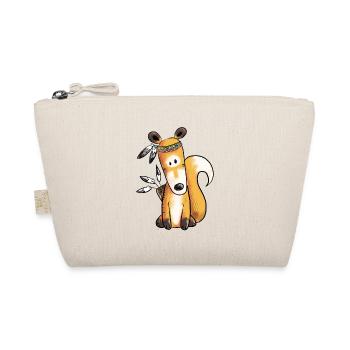 Indianer Fuchs Mit Federschmuck Fun Comic Waldtier - Bio-Täschchen - Natur - Vorne