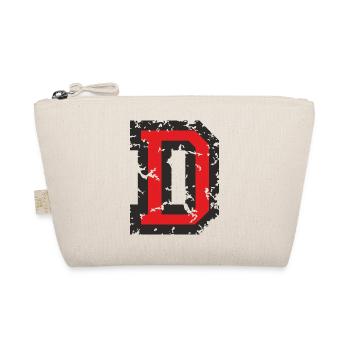 D (Vintage Rot) Buchstabe D - Bio-Täschchen - Natur - Vorne