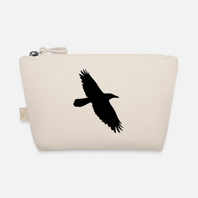 crow raven corvus bird in flight Organic Pouch