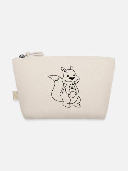 Nutty cartoon squirrel - Organic Pouch - nature - Front