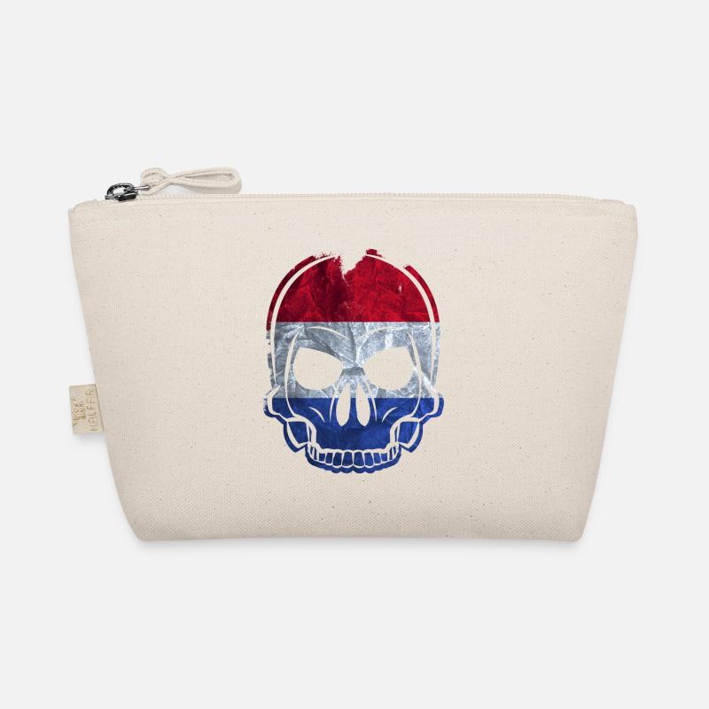MMJ Netherlands flag skull Organic Pouch