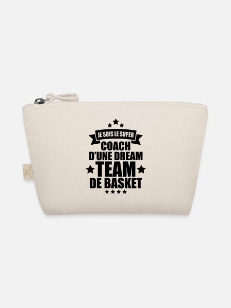 je suis le super coach d'une dream team de basket - Trousse biologique - nature - Devant
