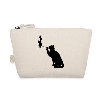 Joint weed smoking weed smoking hemp cannabis cat - Organic Pouch - nature - Front