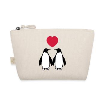 Verliebte Pinguine - Bio-Täschchen - Natur - Vorne