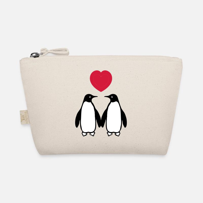 Verliebte Pinguine - Bio-Täschchen - Natur