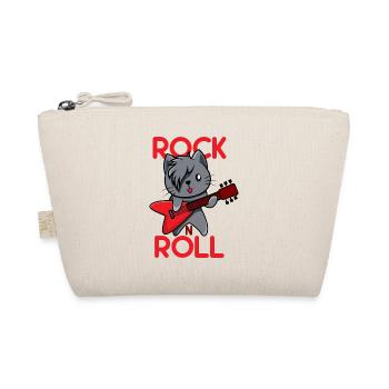 Rock Katze mit roter E-Gitarre - Bio-Täschchen - Natur - Vorne