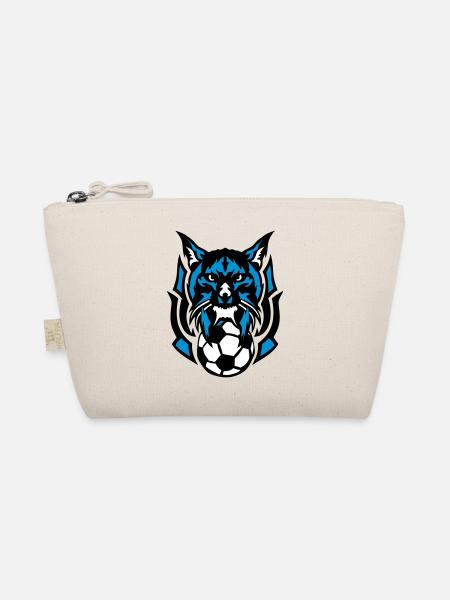 football lynx wild logo animal club - Organic Pouch - nature - Front
