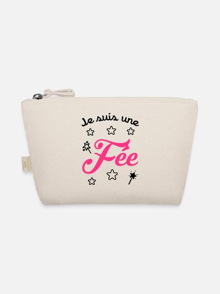 Fée / Fille / Princesse / Reine / Naissance / Bébé - Organic Pouch - nature - Front
