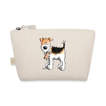 Foxterrier mit Teddy - Teddys - Plüschtier - Hund - Bio-Täschchen - Natur - Vorne