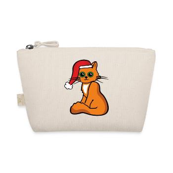 Cute christmas kitten, cat - Organic Pouch - nature - Front