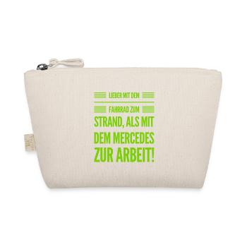 lieber mit dem Fahrrad als mit dem - Bio-Täschchen - Natur - Vorne
