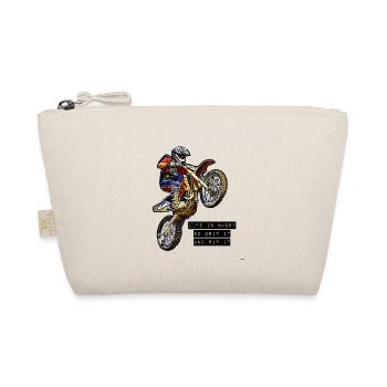 Funny motocross motorcycle enduro gift - Organic Pouch - nature - Front