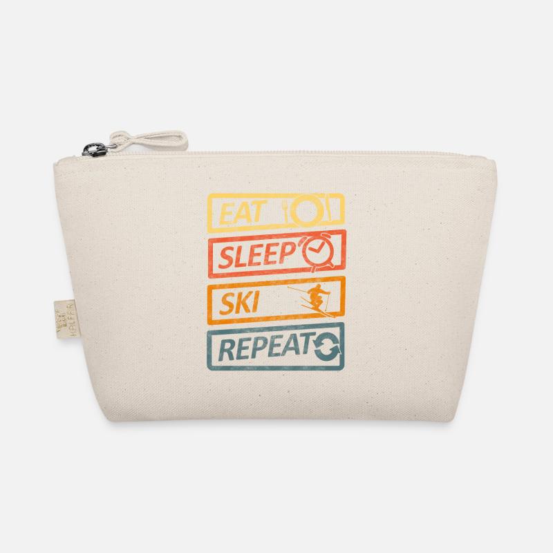 Eat Sleep Ski Repeat - Bio-Täschchen - Natur