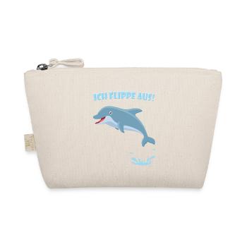 Delfin Spruch - Ich flippe aus (Geschenk) - Bio-Täschchen - Natur - Vorne