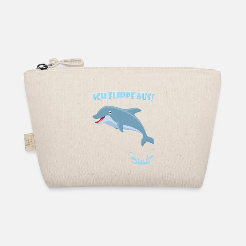 Delfin Spruch - Ich flippe aus (Geschenk) Bio-Täschchen