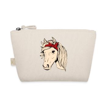 Tête de cheval avec chiffon cavalier cavalier cadeau cheval - Trousse biologique - nature - Devant