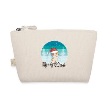 Merry Catmas | Cat Kitty Kitten XMas Gift - Organic Pouch - nature - Front