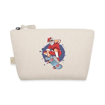 Santa skateboard skateboarding christmas - Organic Pouch - nature - Front