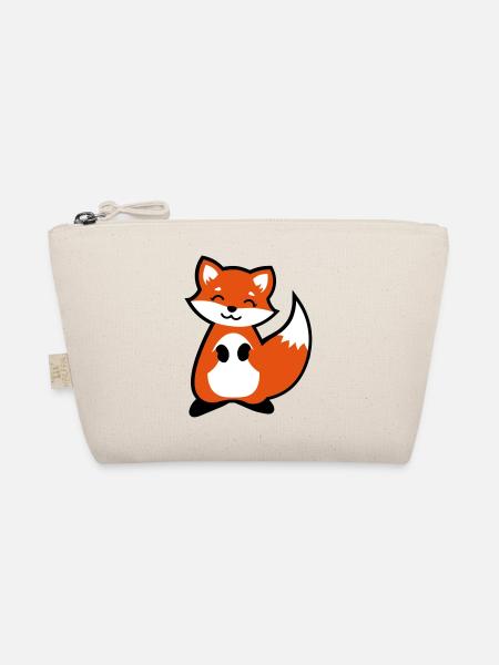 Niedlicher Fuchs Tierkind / Cute fox animal child - Bio-Täschchen - Natur - Vorne