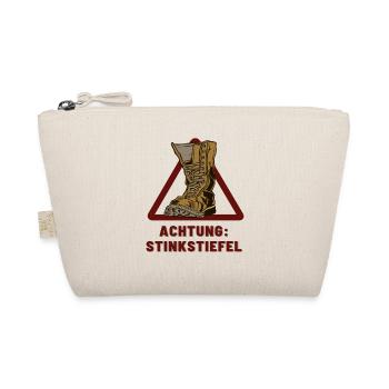 Achtung Stinkstiefel schwarzer Humor - Bio-Täschchen - Natur - Vorne